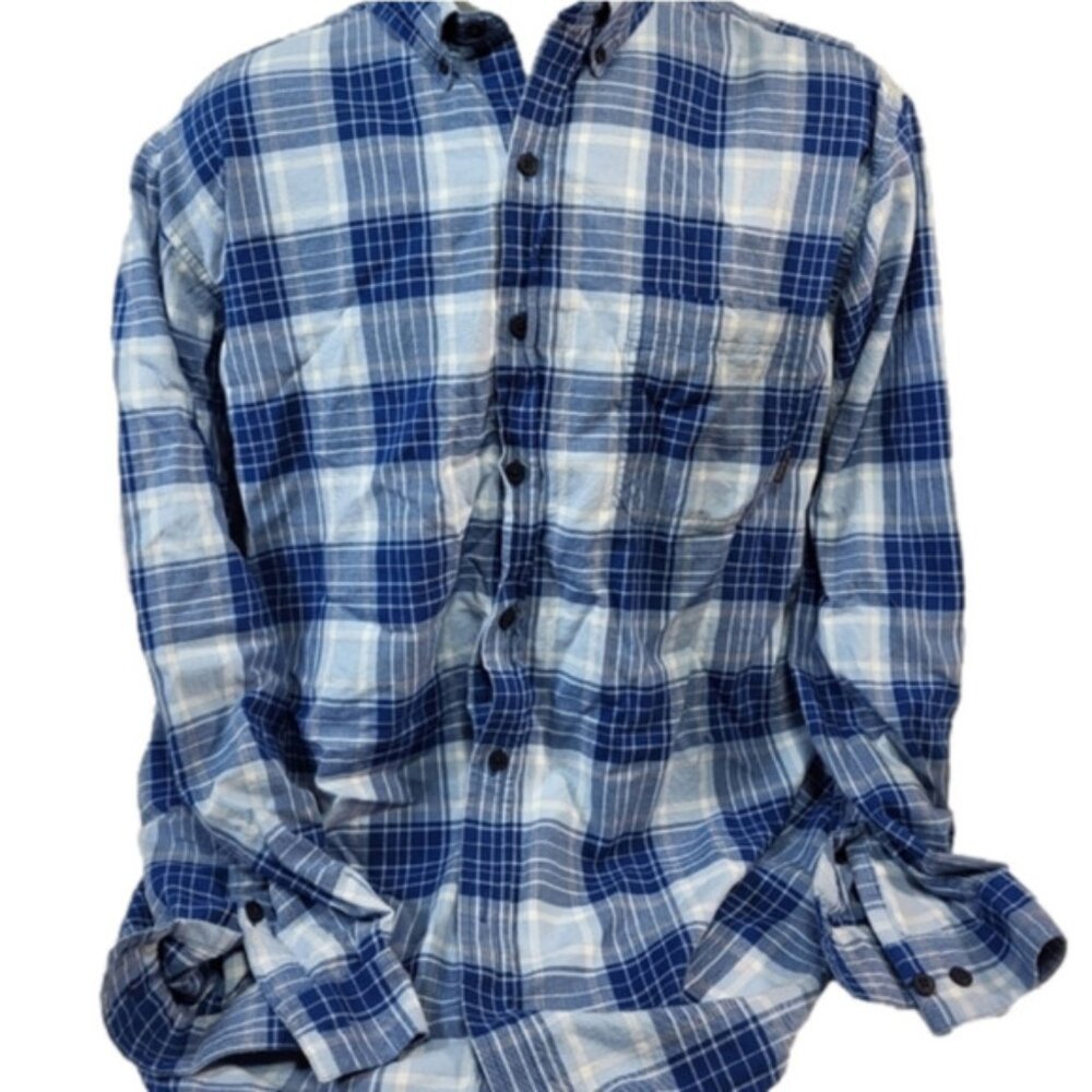 Columbia Blue Plaid Collared Button Up Shirt